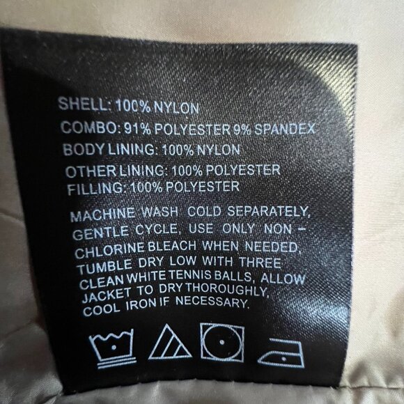 Laundry by Shelli Segal Asymettrical Packable Puffer Jacket Navy/Gold Sz L - Picture 14 of 14